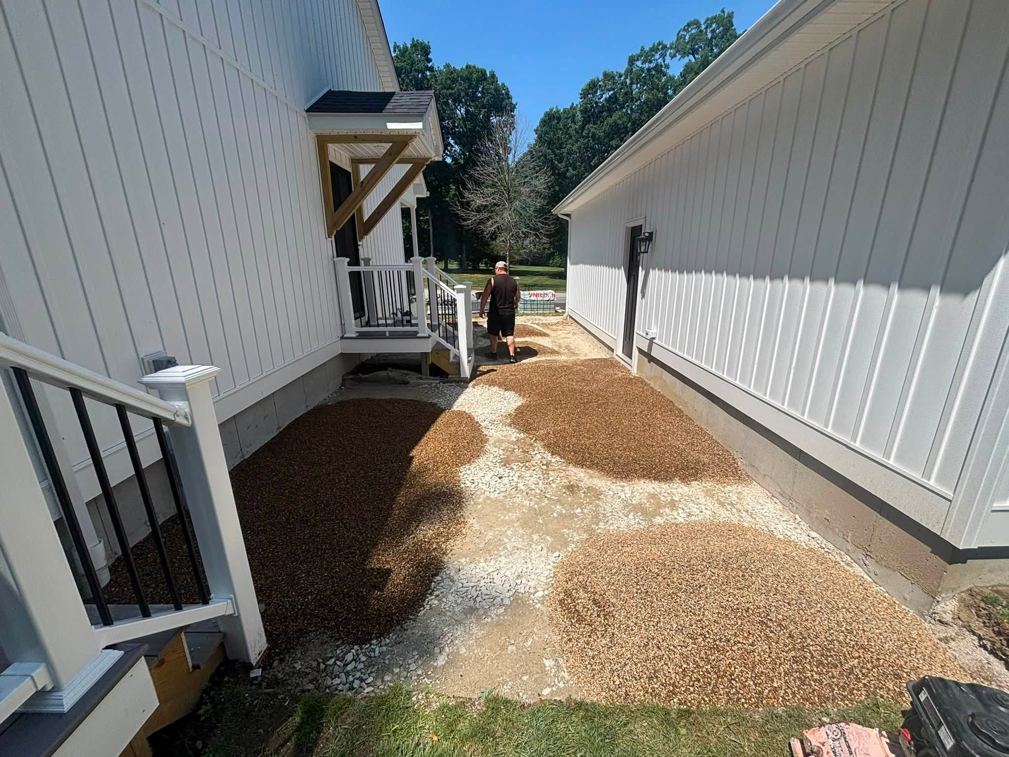 Base preparation in progress — Charlton, MA hardscape